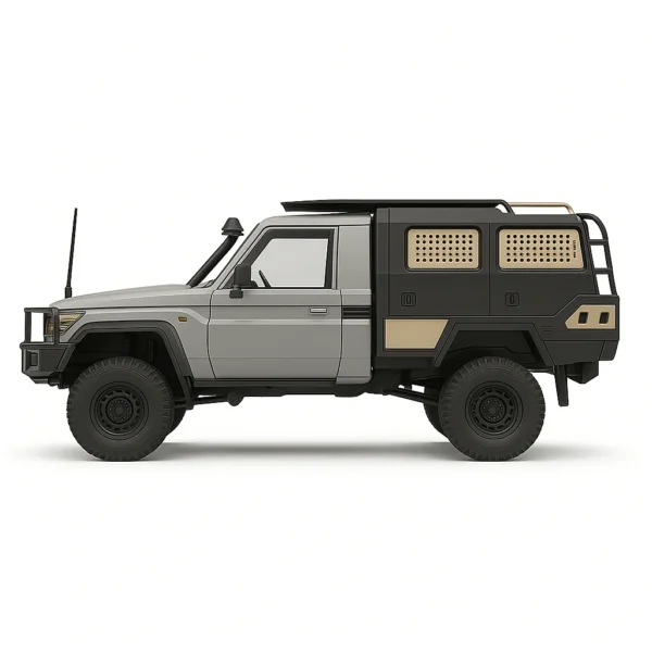 toyota land cruiser 79 rc escala 1-12 mn82s sobre terreno rocoso