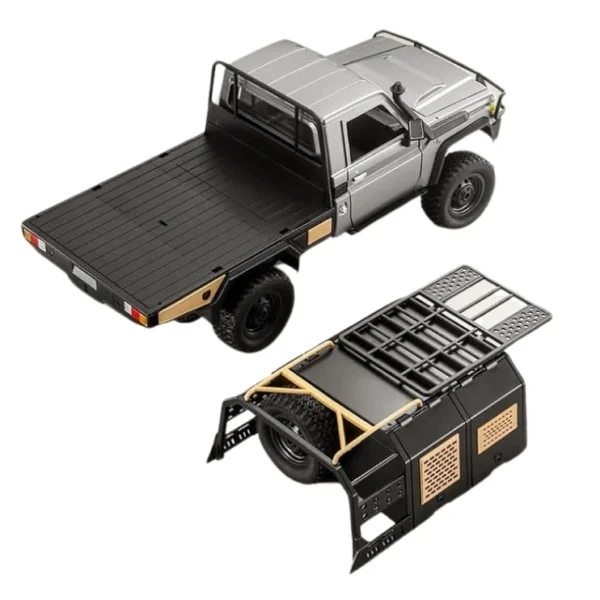 toyota land cruiser 79 rc escala 1-12 mn82s sobre terreno rocoso