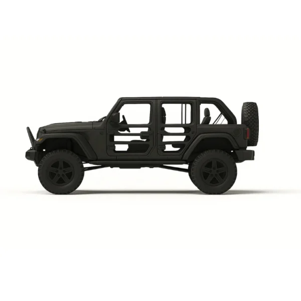 jeep rubicon mn128 auto rc escala 1-12 en fondo natural o sobre terreno rocoso