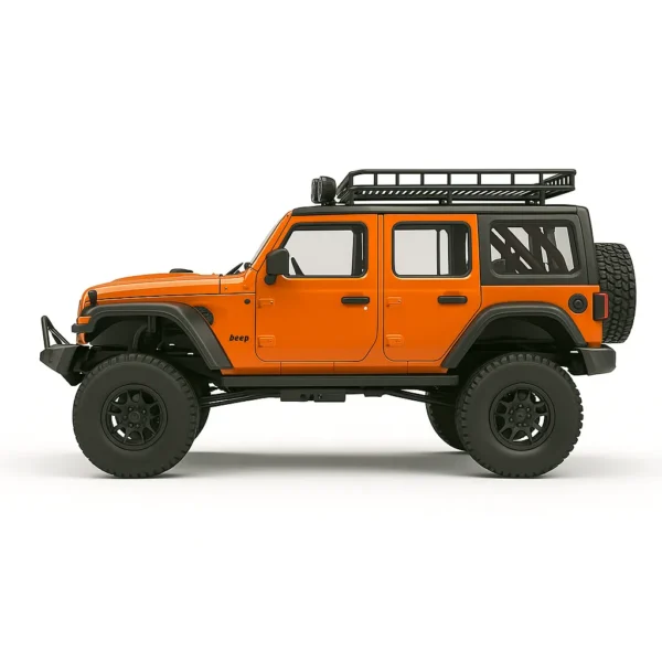 jeep rubicon mn128 auto rc escala 1-12 en fondo natural o sobre terreno rocoso
