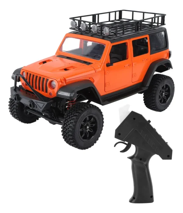 jeep rubicon mn128 auto rc escala 1-12 en fondo natural o sobre terreno rocoso
