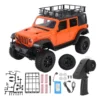 jeep rubicon mn128 auto rc escala 1-12 en fondo natural o sobre terreno rocoso