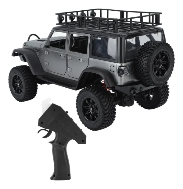 jeep rubicon mn128 auto rc escala 1-12 en fondo natural o sobre terreno rocoso