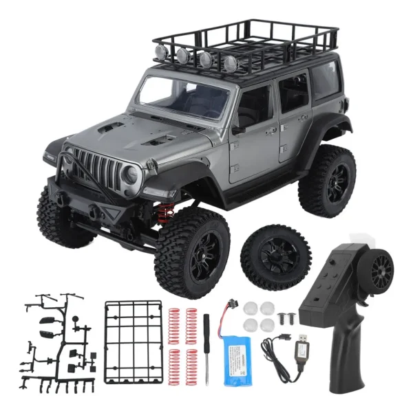 jeep rubicon mn128 auto rc escala 1-12 en fondo natural o sobre terreno rocoso