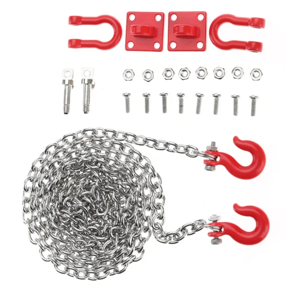 cadena de remolque metálica a escala para autos rc tipo crawler