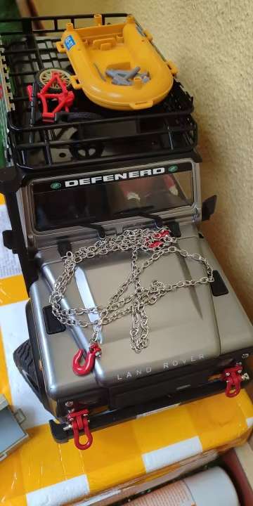 cadena de remolque metálica a escala para autos rc tipo crawler